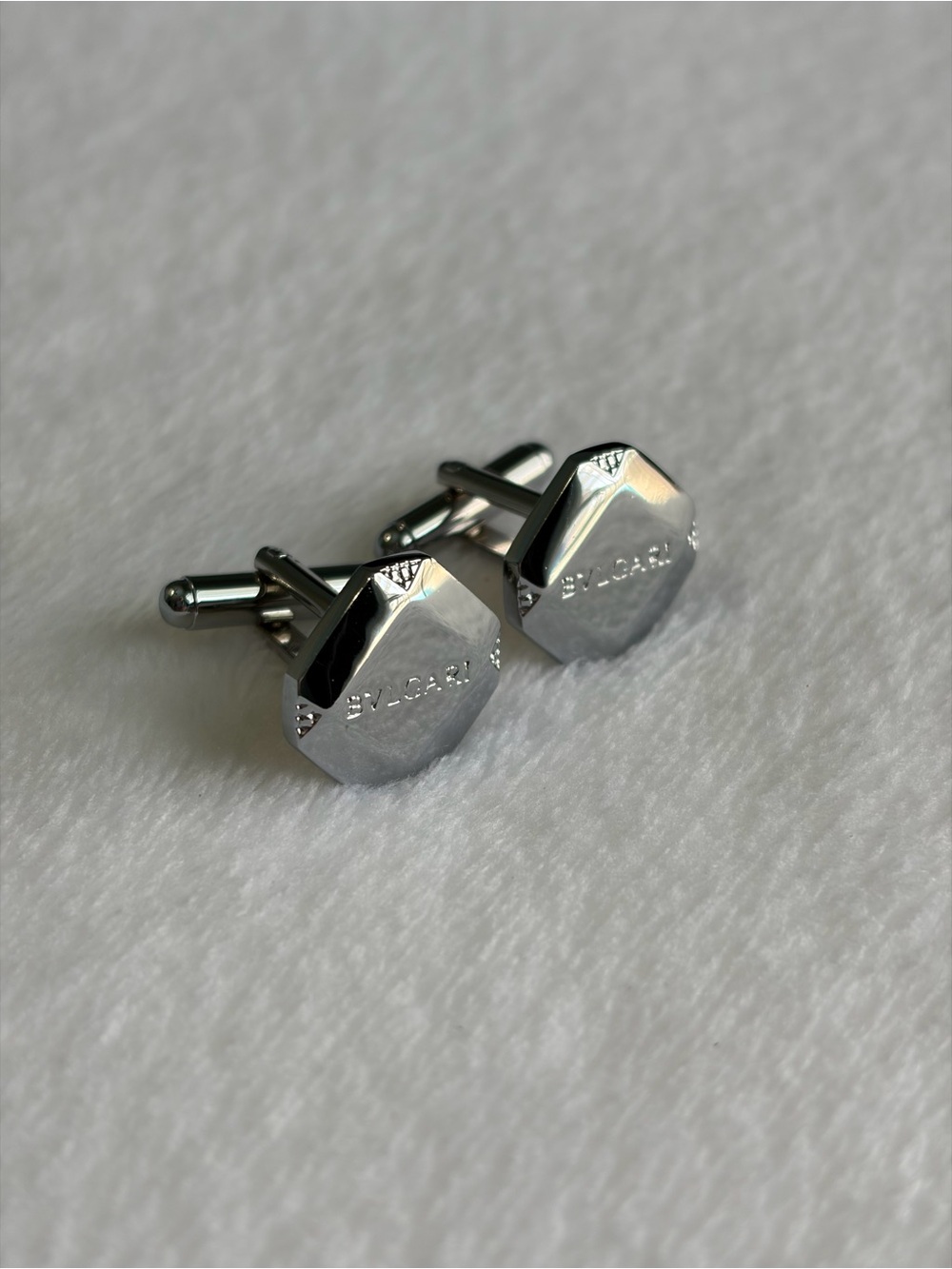 Bvlgari Cuff Links - silver tone Bulgari cufflinks